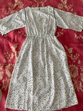 VIntage 70s Hal Ferman 3/4 sleeve polka-dot midi dress